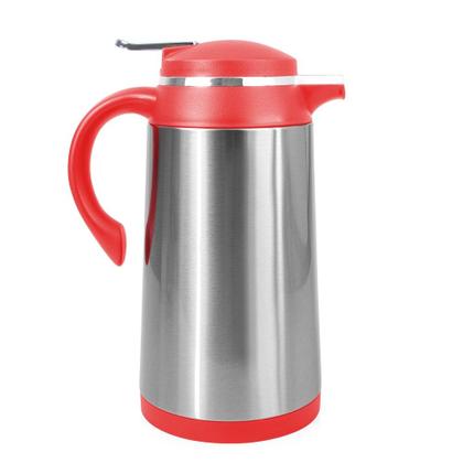 Imagem de Garrafa Térmica Café Chá Suco Aço Inox Bule Térmico Vermelha 1 Litro Camelia Termopro