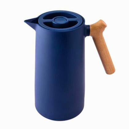 Imagem de Garrafa Térmica Café Nórdica Azul 1 Lt Cabo Estilo Madeira