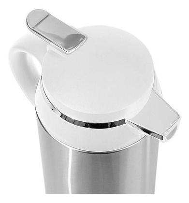 Imagem de Garrafa Térmica Camelia 600ml Branca em Aço Inox com Ampola de Vidro e Gatilho Café Chá Suco Termopro
