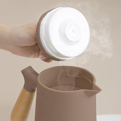 Imagem de Garrafa Térmica Com Cabo Madeira 1 Litro Para Chá Café Água