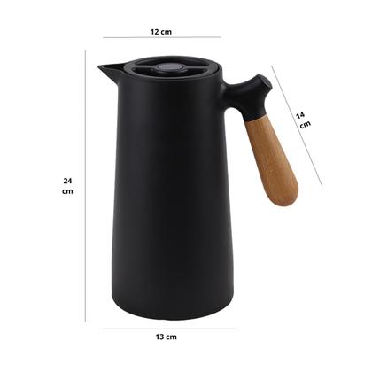 Imagem de Garrafa Térmica Com Cabo Madeira 1 Litro Para Chá Café Água