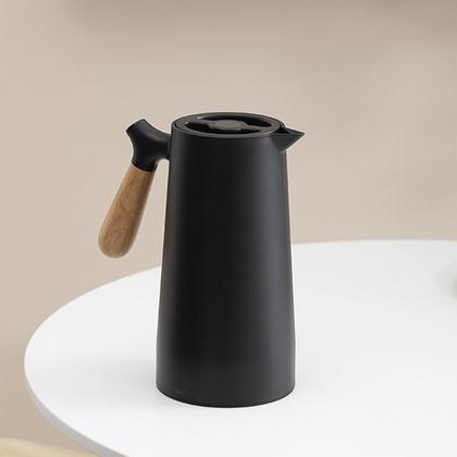 Imagem de Garrafa Térmica Com Cabo Madeira 1 Litro Para Chá Café Água