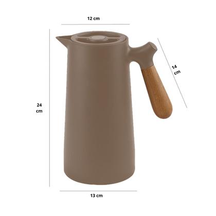 Imagem de Garrafa Térmica Com Cabo Madeira 1 Litro Para Chá Café Água