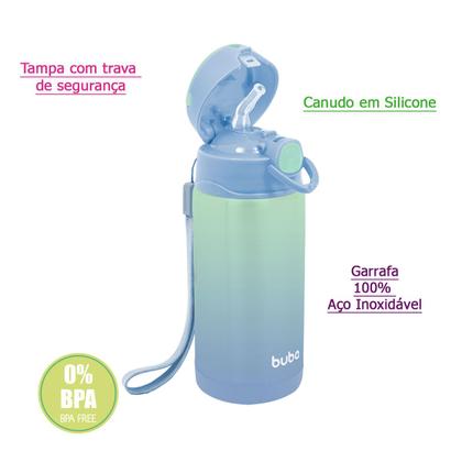 Imagem de Garrafa Térmica com Parede Dupla e Canudo Silicone Conserva Bebida Buba