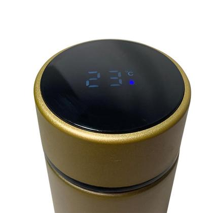 Imagem de Garrafa Térmica Com Sensor De Temperatura Amarela 500Ml