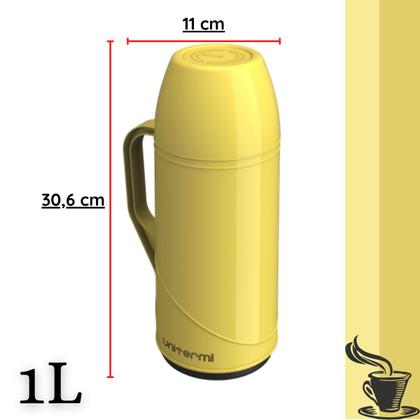 Imagem de Garrafa Térmica de 1 Litro Roma Unitermi Café Leite Chá Água Tereré Chimarrão