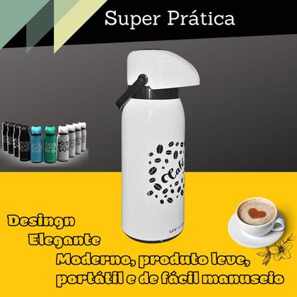 Imagem de Garrafa Térmica de 1,8 Litros Decorada Grande Com Alça e Sistema de Pressão Verona Unitermi