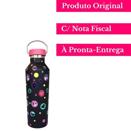 Imagem de Garrafa Térmica De 500ml Aço Inoxidável Quente e Frio Tampa Rosqueável Antivazamento Rebecca Bonbon Ideal Pra Escola Clio