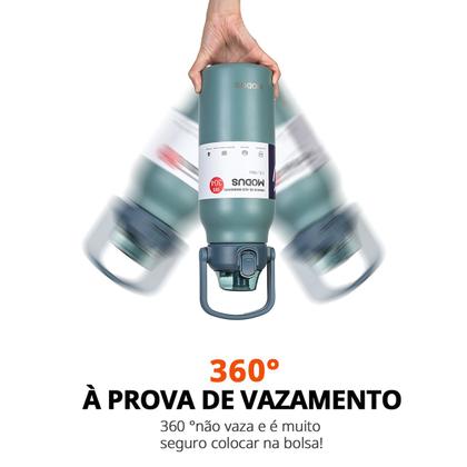 Imagem de Garrafa Térmica de Água 1700ml Aço Inoxidável com Canudo Portátil Café Suco Academia Passeio Camping Caminhada