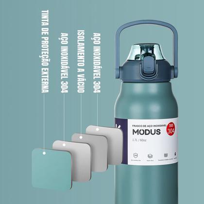 Imagem de Garrafa Térmica de Água 1700ml Aço Inoxidável com Canudo Portátil Café Suco Academia Passeio Camping Caminhada