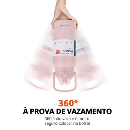 Imagem de Garrafa Térmica de Água 1700ml Aço Inoxidável com Canudo Portátil Café Suco Academia Passeio Camping Caminhada