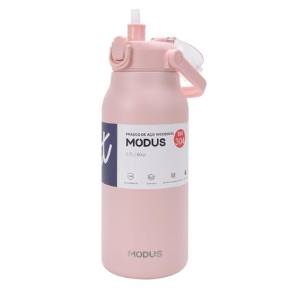 Imagem de Garrafa Térmica de Água 1700ml Aço Inoxidável com Canudo Portátil Café Suco Academia Passeio Camping Caminhada