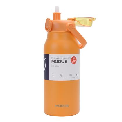 Imagem de Garrafa Térmica de Água 1700ml Aço Inoxidável com Canudo Portátil Café Suco Academia Passeio Camping Caminhada
