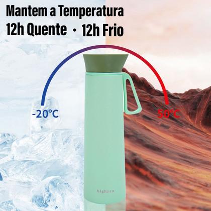 Imagem de Garrafa Térmica de Água Café Suco A Vácuo 500 ml Inox Parede Dupla Camping Academia Passeio Caminhada Portátil