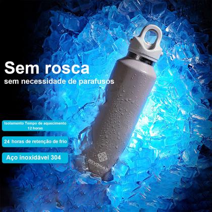 Imagem de Garrafa Térmica de Água Parede Dupla Revomax 950ml Original Aço Inox Tampa a Vácuo Café Suco Academia Passeio Caminhada Camping