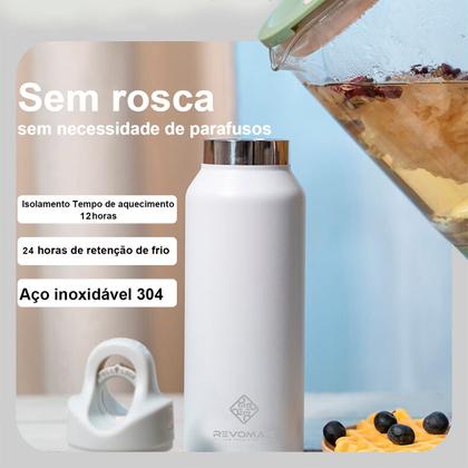 Imagem de Garrafa Térmica de Água Parede Dupla Revomax 950ml Original Aço Inox Tampa a Vácuo Café Suco Academia Passeio Caminhada Camping