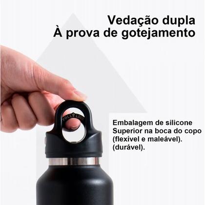 Imagem de Garrafa Térmica de Água Parede Dupla Revomax 950ml Original Aço Inox Tampa a Vácuo Café Suco Academia Passeio Caminhada Camping