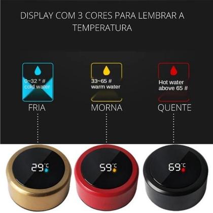 Imagem de Garrafa Térmica de Café e Água com Sensor de Temperatura em LED - 500ML