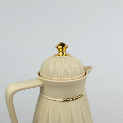Imagem de Garrafa Térmica de Café Laradore Chic Bege Creme Dourada 1L