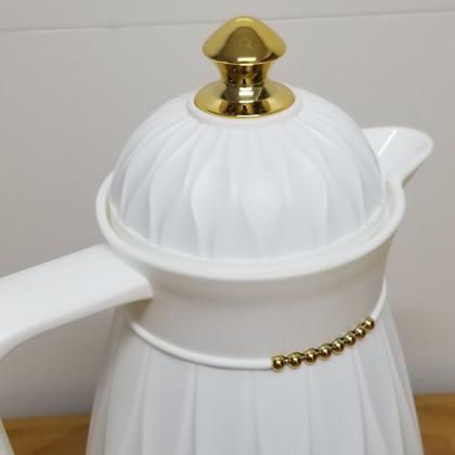Imagem de Garrafa Térmica de Café Laradore Chic - Branca e Dourada 1L