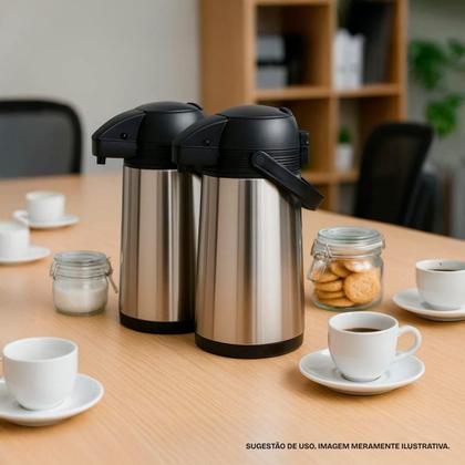 Imagem de Garrafa Térmica De Inox 1 Litro Quentes E Frios Por Mais Tempo, Resistente, Portátil E Elegante, Ideal Para Café, Chá, Viagens E Uso Diário