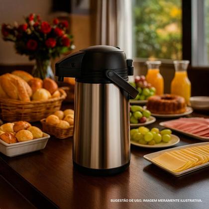 Imagem de Garrafa Térmica De Inox 1 Litro Quentes E Frios Por Mais Tempo, Resistente, Portátil E Elegante, Ideal Para Café, Chá, Viagens E Uso Diário