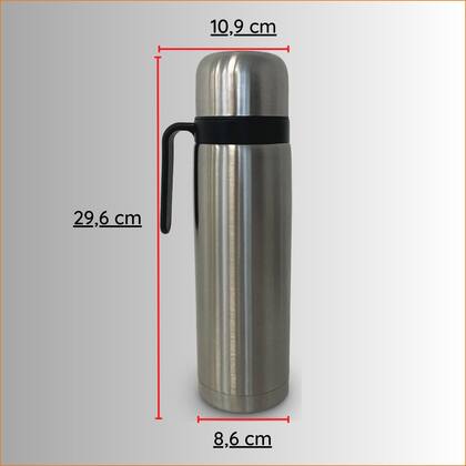 Imagem de Garrafa Térmica de Inox 950 ML Ampola de Inox Bico de servir e alça para transporte Madri Unitermi
