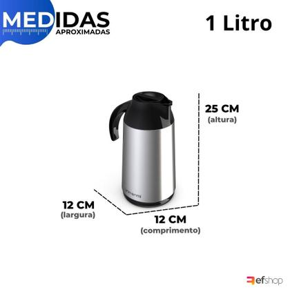 Imagem de Garrafa Térmica de Mesa Berlim Inox 1L Bico Antigota P/ Café Chá