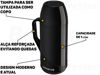 Imagem de Garrafa Térmica De Mesa Roma 1 Litro Unitermi