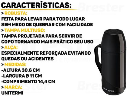 Imagem de Garrafa Térmica De Mesa Roma 1 Litro Unitermi