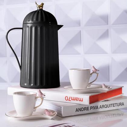 Imagem de Garrafa Térmica de Plástico Bird Preta 600 ML Wolff