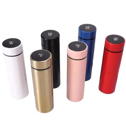 Imagem de Garrafa Térmica Digital Inox Sensor de Temperatura e Luz de Led 500ml