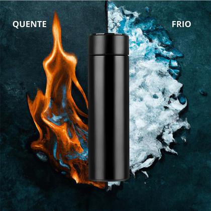 Imagem de Garrafa Térmica Digital Inox Sensor de Temperatura e Luz de Led 500ml