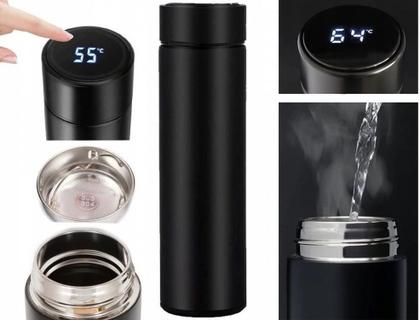 Imagem de Garrafa Térmica Digital Inox Sensor de Temperatura e Luz de Led 500ml