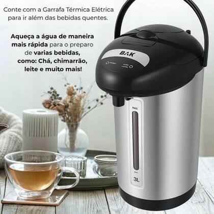 Imagem de Garrafa Térmica Elétrica Inox Café Agua Automática 3 Litros