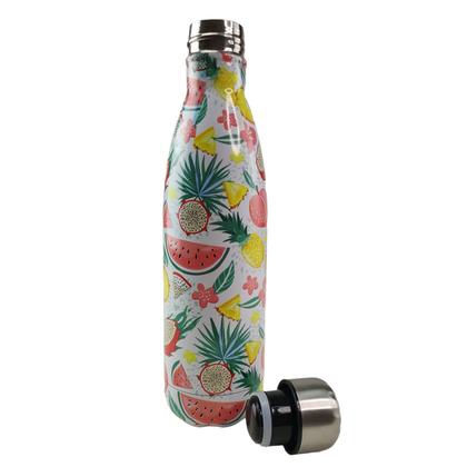 Imagem de Garrafa Termica Estampada Flores Frutas Aço Inox Floral Florido 500ml Agua Gelada Squeeze Academia Treino Caminhada Trabalho Portatil Resistente