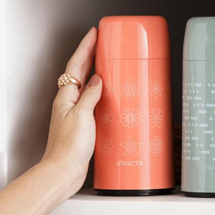 Imagem de Garrafa Térmica Firenze Mini 250ml Flores Pêssego Invicta
