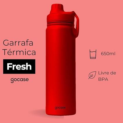 Imagem de Garrafa Térmica Fresh 650ml Vermelha - Gocase 0032