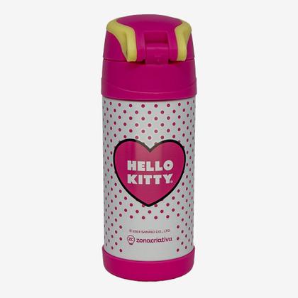 Imagem de Garrafa Térmica Infantil Click Canudo 350ml Hello Kitty