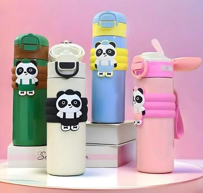 Imagem de Garrafa Térmica Infantil Com Canudo Panda Fofo 520ml B-Max BM-P1693