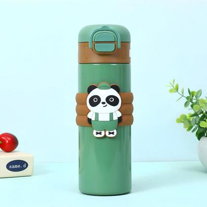 Imagem de Garrafa Térmica Infantil Com Canudo Panda Fofo 520ml B-Max BM-P1693