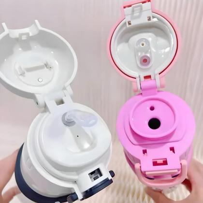 Imagem de Garrafa Térmica Infantil Com Canudo Panda Fofo 520ml B-Max BM-P1693