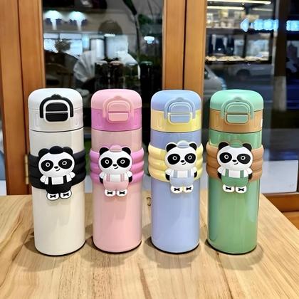 Imagem de Garrafa Térmica Infantil Com Canudo Panda Fofo 520ml B-Max BM-P1693