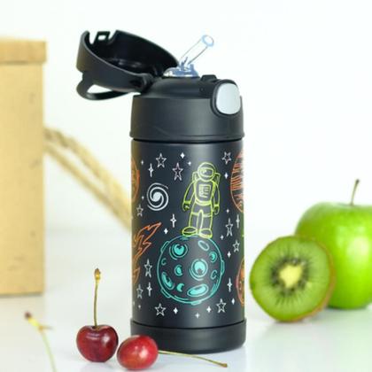 Imagem de Garrafa Térmica Infantil Funtainer 355ml Thermos Astronauta Preta