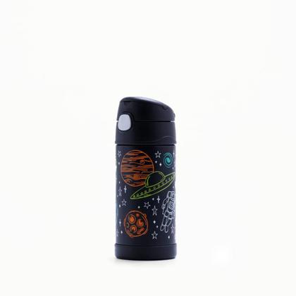 Imagem de Garrafa Térmica Infantil Funtainer 355ml Thermos Astronauta Preta