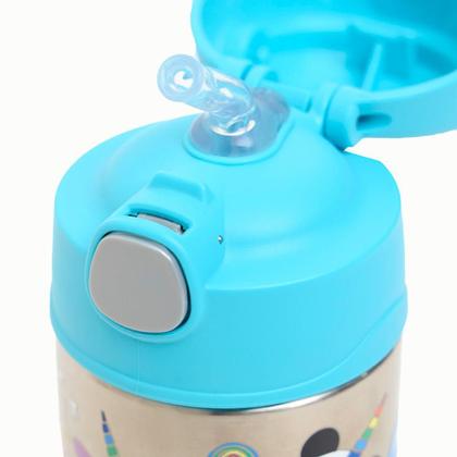 Imagem de Garrafa Térmica Infantil Funtainer F401 Unicórnio Colorido Thermos - 355ml