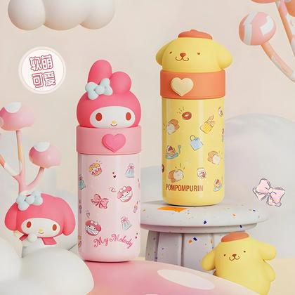 Imagem de Garrafa Térmica Infantil Kawaii Sanrio - Hello Kitty, Kuromi, Cinnamoroll e Melody - 350ml