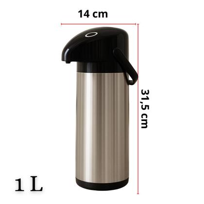 Imagem de Garrafa Térmica Inox 1 Litro com sistema de Pressão e Alça Verona Unitermi Café Chá Água