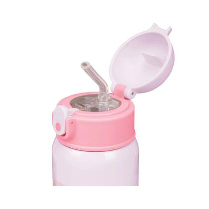 Imagem de  garrafa térmica inox 400ml com canudo rosa - pimpolho '
