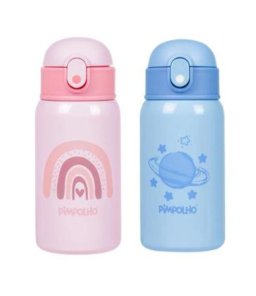 Imagem de Garrafa Térmica Inox 400ml Com Canudo Silicone Pimpolho
